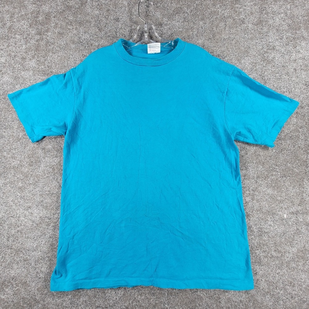 Hanes Beefy T-Shirts Mens XL Blue Crew Neck Short Sleeve Everyday Comfort